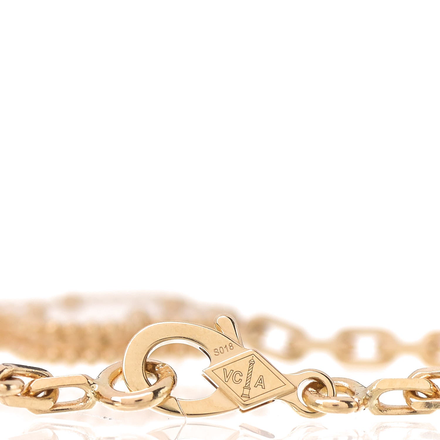 Van Cleef & Arpels 18K Yellow Gold Mother of Pearl 5 Motifs Vintage Alhambra Bracelet 3 of 6
