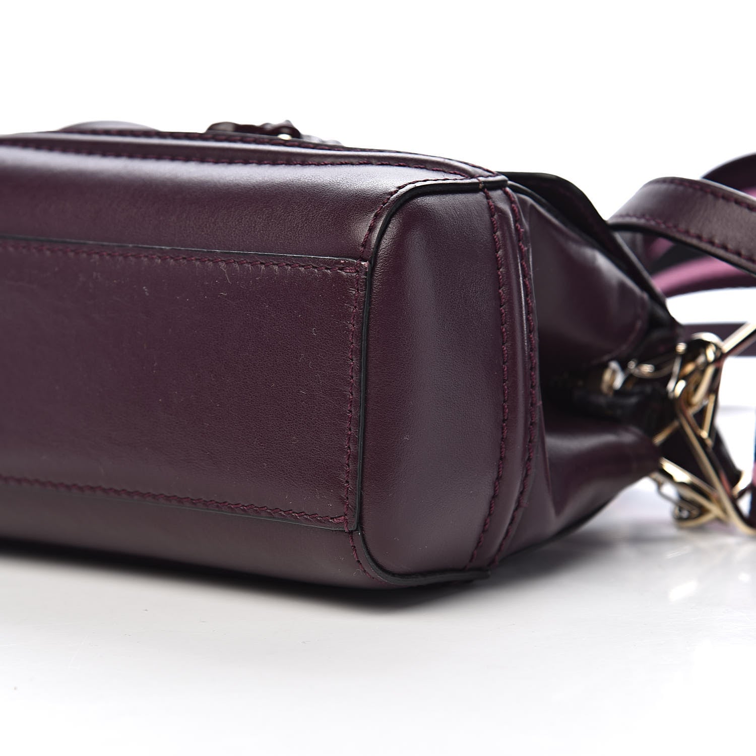 Versace Calfskin Small Palazzo Empire Bag Burgundy 9 of 10