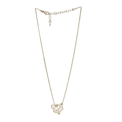 Chanel Crystal CC Pendant Necklace Gold 2 of 4