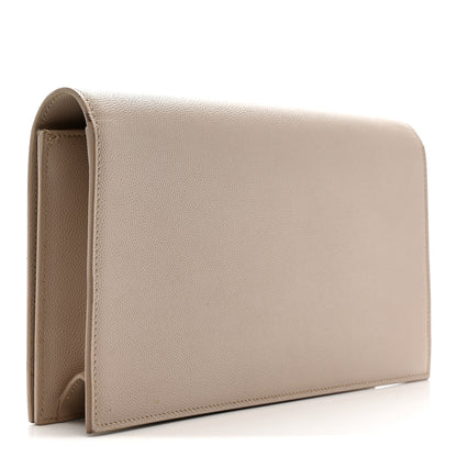 Saint Laurent Grain De Poudre Classic Kate Monogram Clutch Nude Powder 3 of 9
