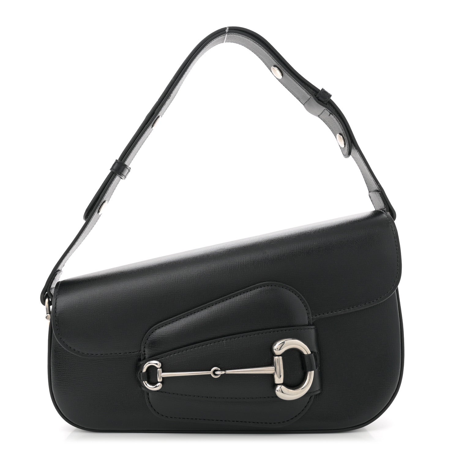 Gucci Demetra Small Horsebit 1955 Asymmetric Shoulder Bag Black 1 of 10