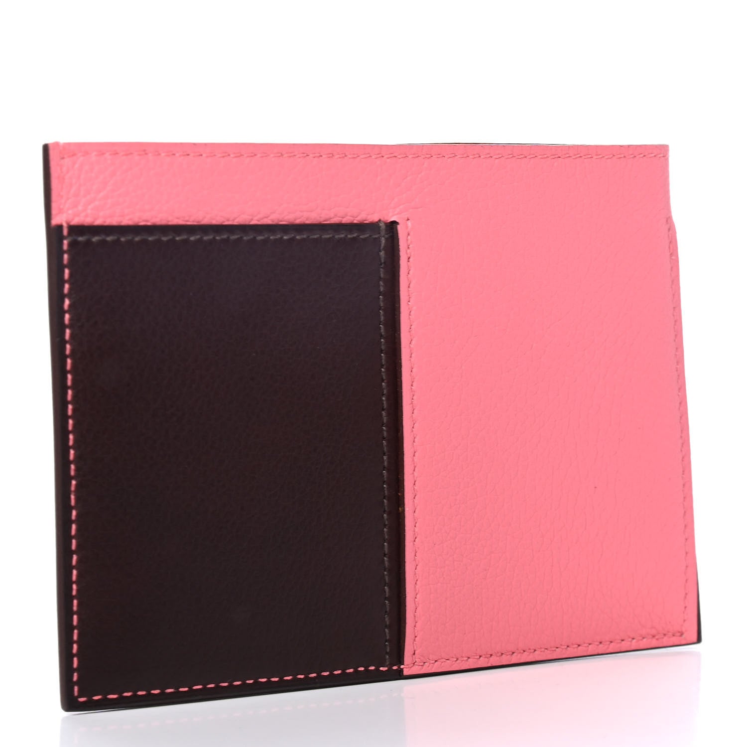 Hermes Evercolor Evergrain Necto Card Holder Magnolia Havane Beton Ambre 2 of 4