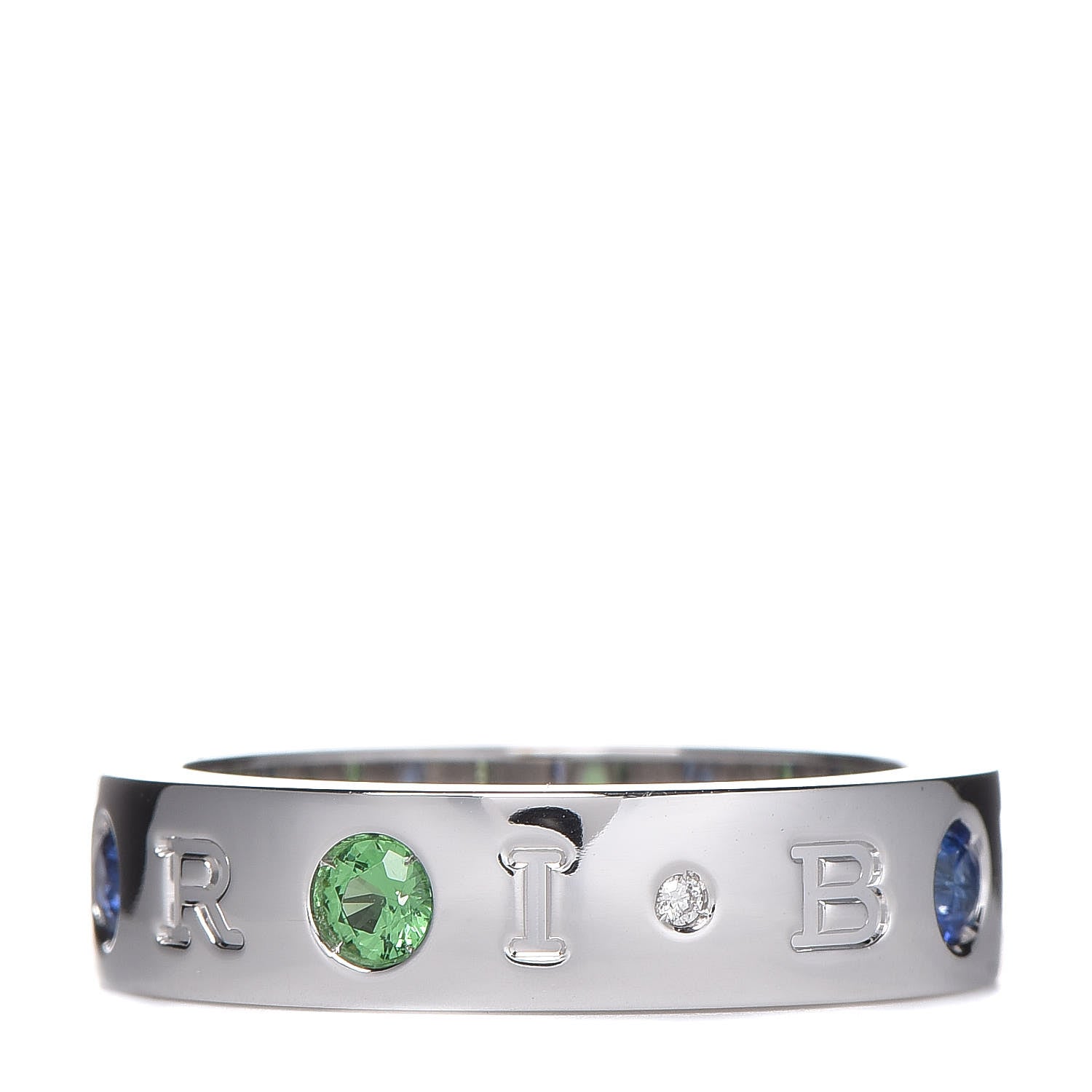 Bulgari 18K White Gold Sapphire Tsavorite Roman Sorbets Ring 54 6.75 3 of 7