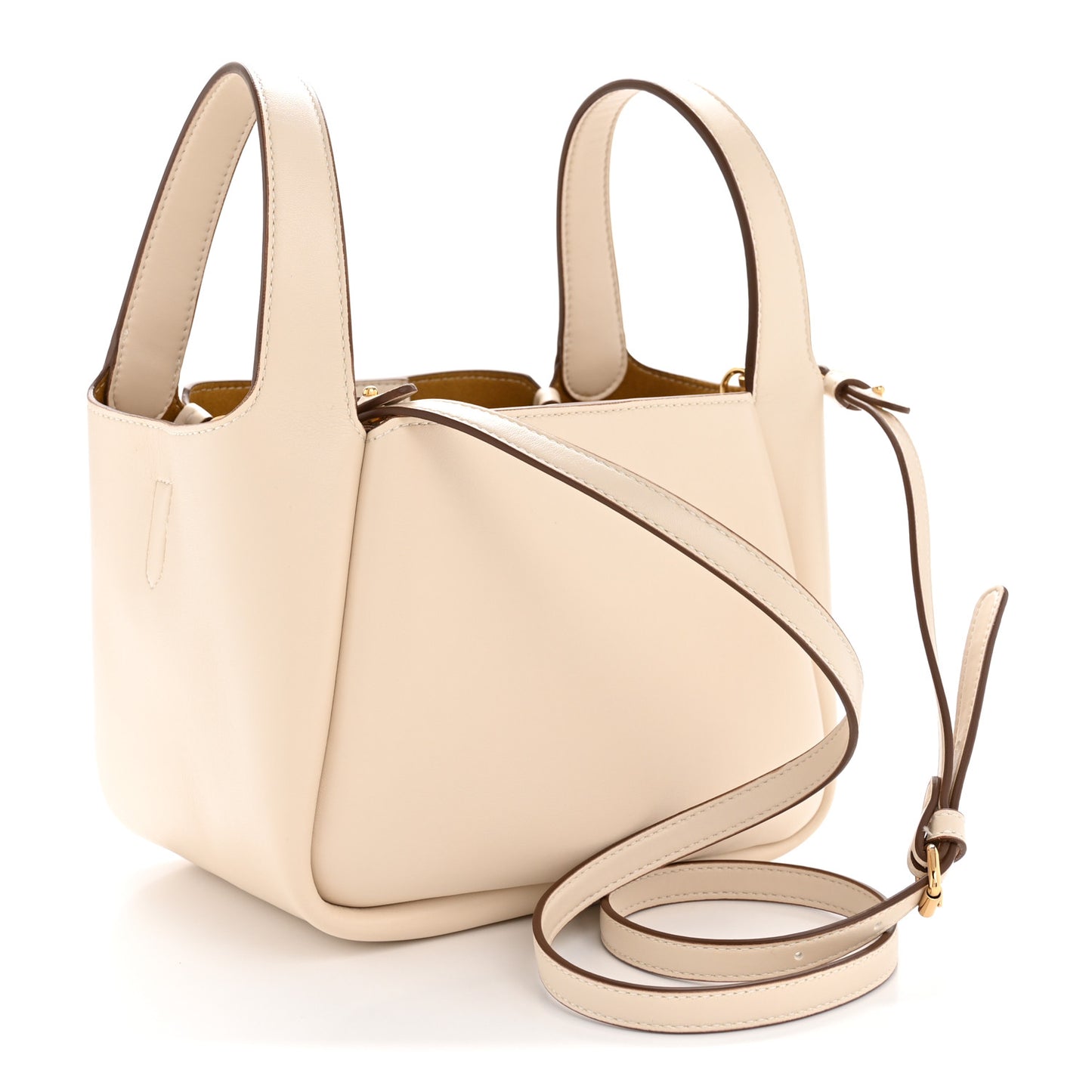 Eco Alter Nappa Perforated Logo Double Top Handle Crossbody Bag White
