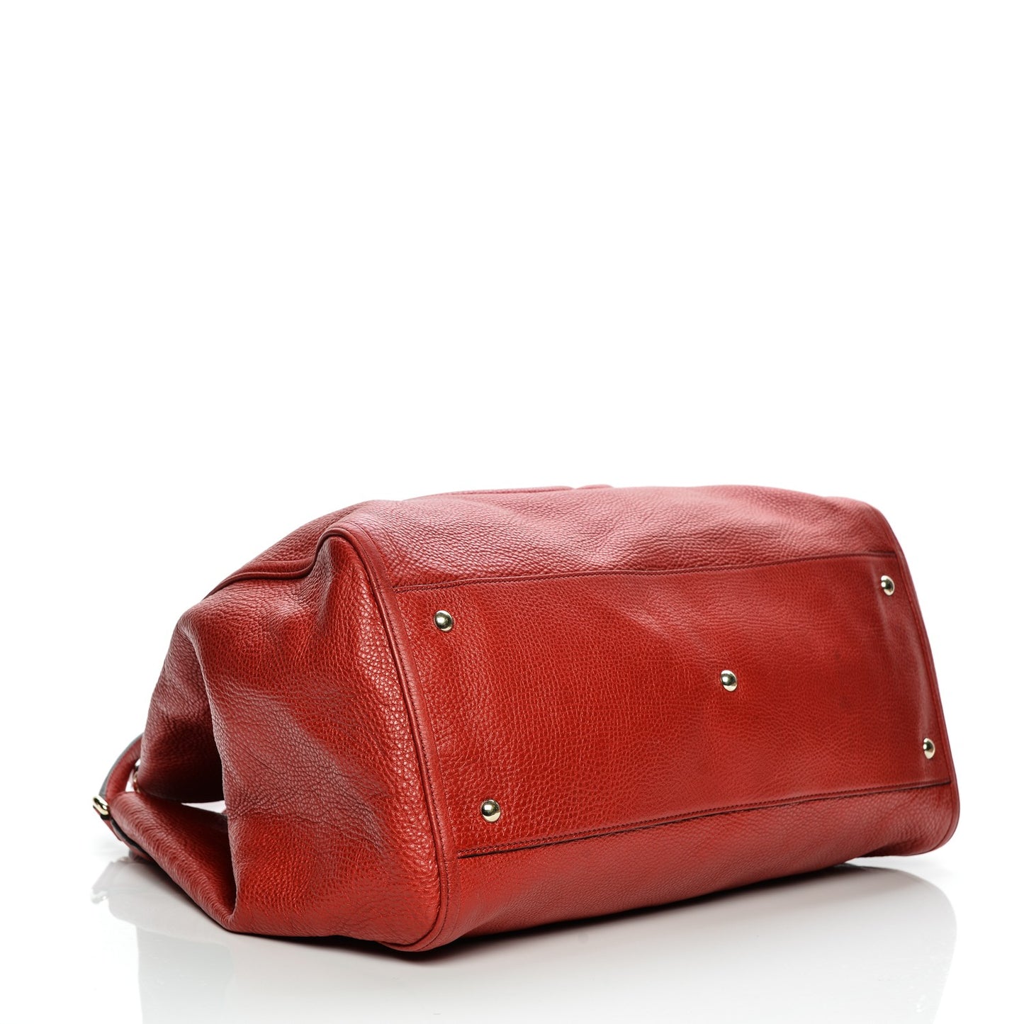 Pebbled Calfskin Large Soho Shoulder Bag Red