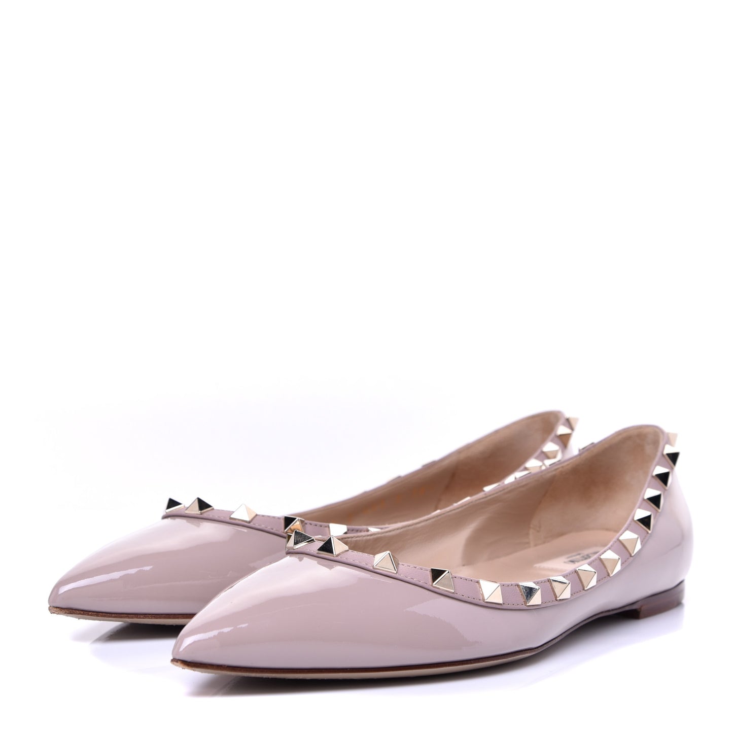 Patent Rockstud Ballerina Flats 38.5 Poudre