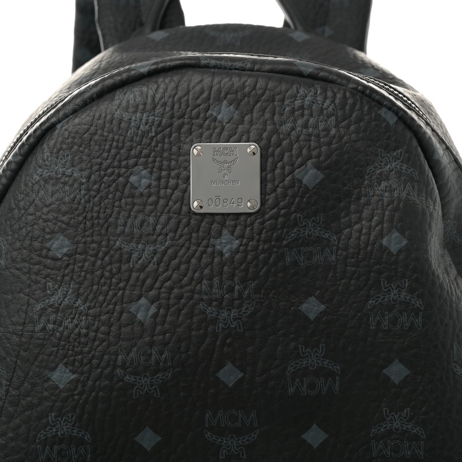MCM Visetos Medium Side Studs Stark Backpack Black 7 of 10