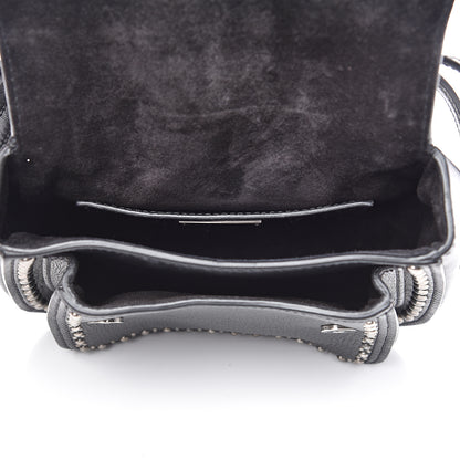Miu Miu Goatskin Madras Soft Calfskin Crystal Embellished Lady Saddle Black 5 of 12