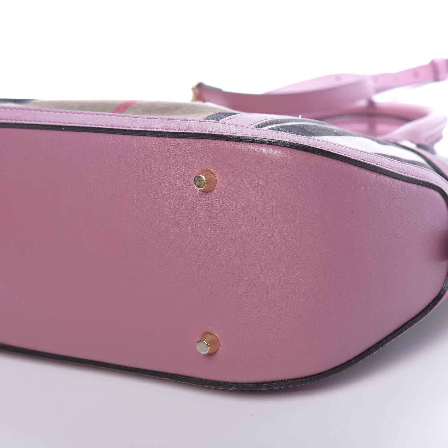 Burberry Bridle Calfskin House Check Small Orchard Bowling Bag Pink 13 of 13
