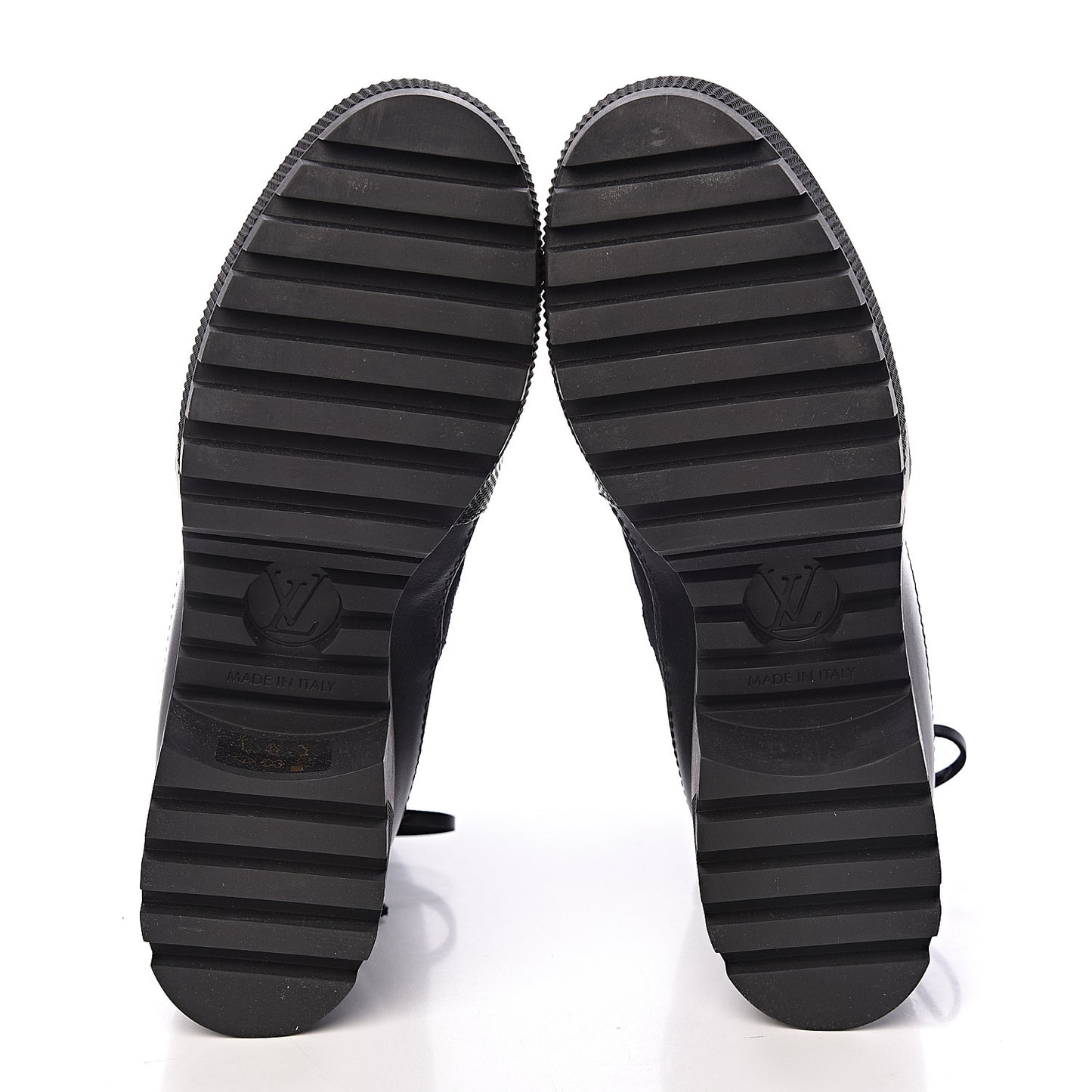 Suede Calfskin Monogram LV Black Heart Laureate Platform Desert Boots 37 Black