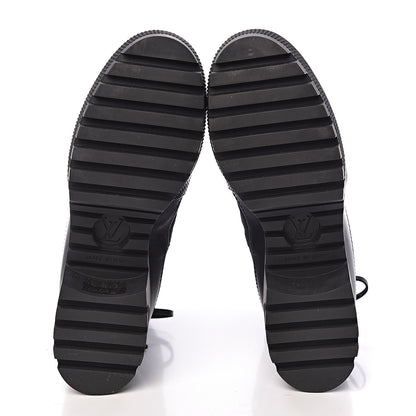 Louis Vuitton Suede Calfskin Monogram LV Black Heart Laureate Platform Desert Boots 37 Black 5 of 9