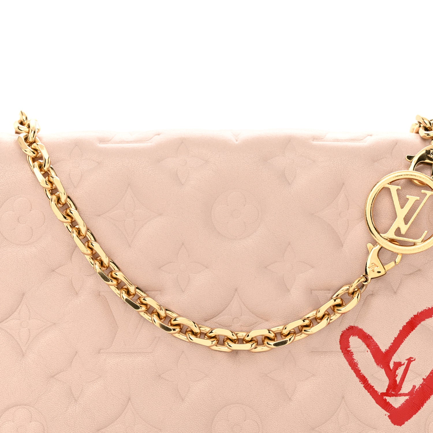 Louis Vuitton Lambskin Embossed Monogram Fall in Love Pochette Light Pink 7 of 13