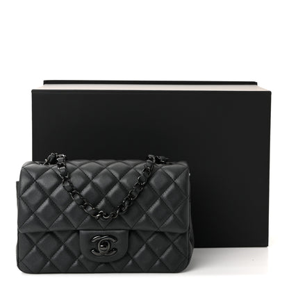Chanel Lambskin Quilted Mini Rectangular Flap So Black 11 of 11