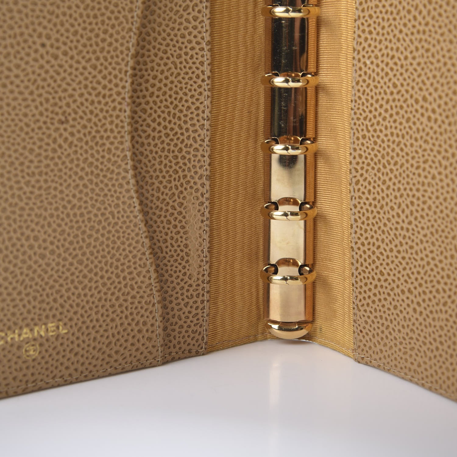 Chanel Caviar Timeless CC Ring Agenda Planner Beige 9 of 15