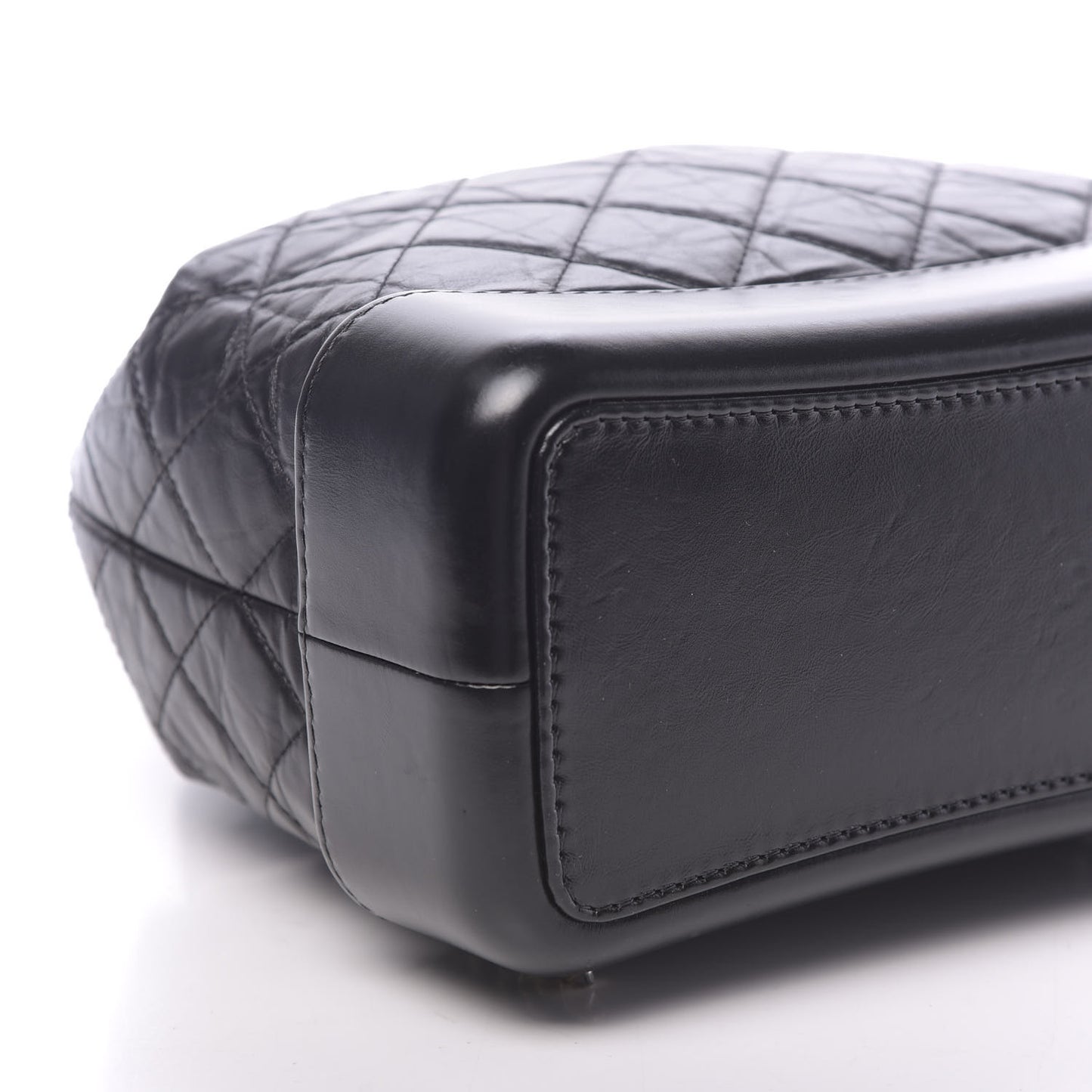 Aged Calfskin Quilted Gabrielle Backpack Black
