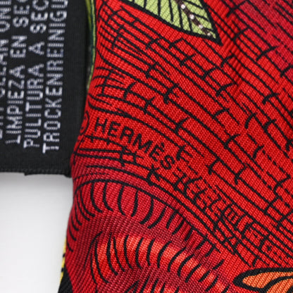 Hermes Silk Tree Of Song Twilly Black Rouge Vert 3 of 4