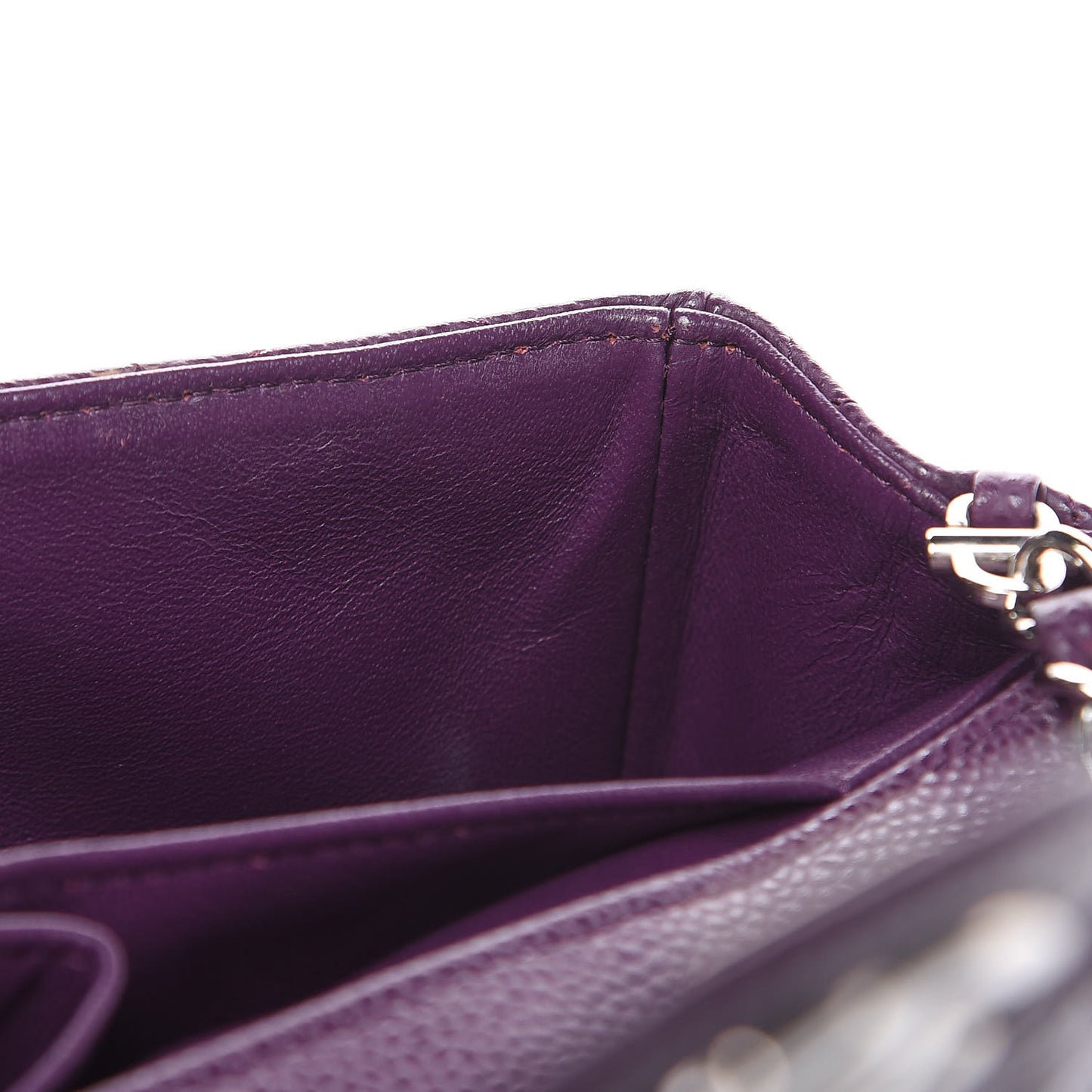 Caviar Quilted East West Flap Purple