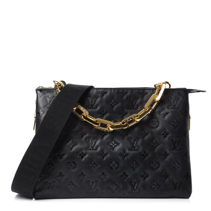 Louis Vuitton Lambskin Embossed Monogram Coussin MM Black 1 of 10