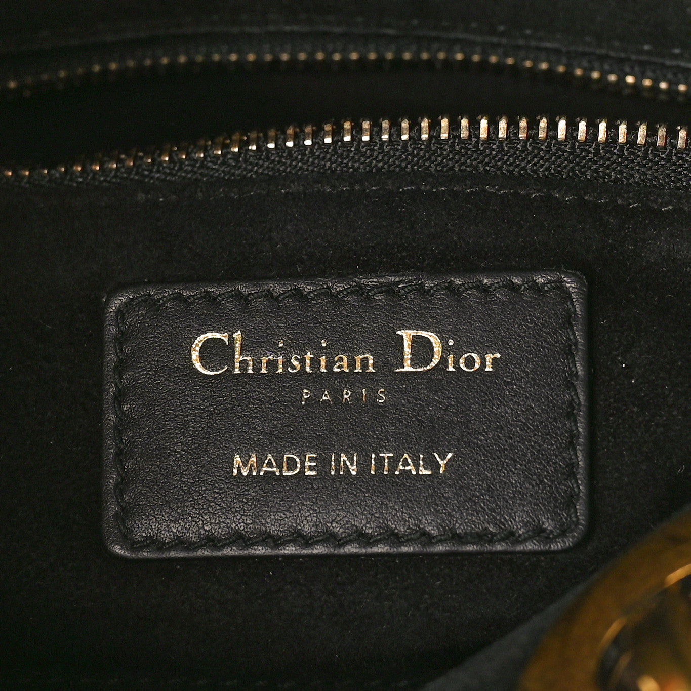 Calfskin Cannage Studded Medium Supple Lady Dior Black