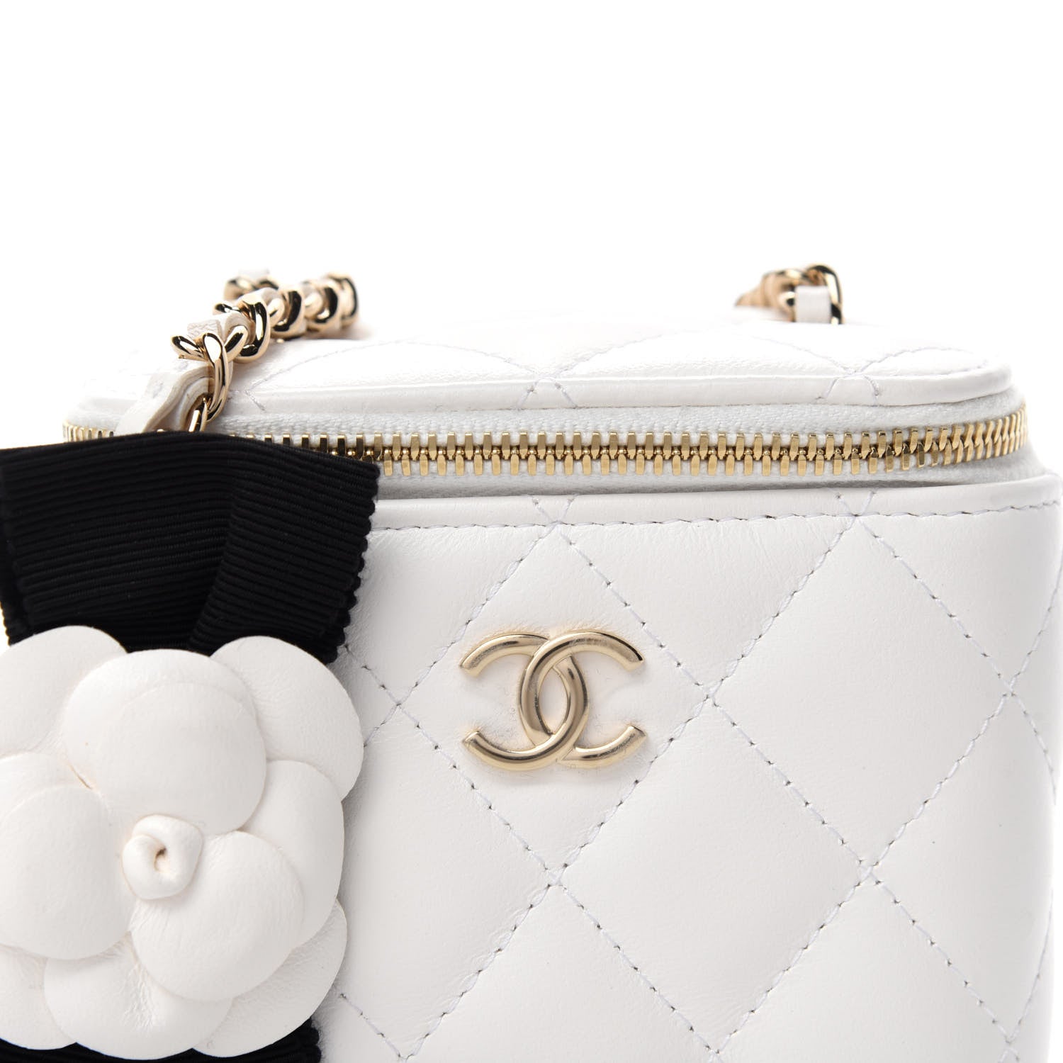 Chanel Lambskin Quilted My Chanel Lady Vanity Case With Chain White 10 of 11