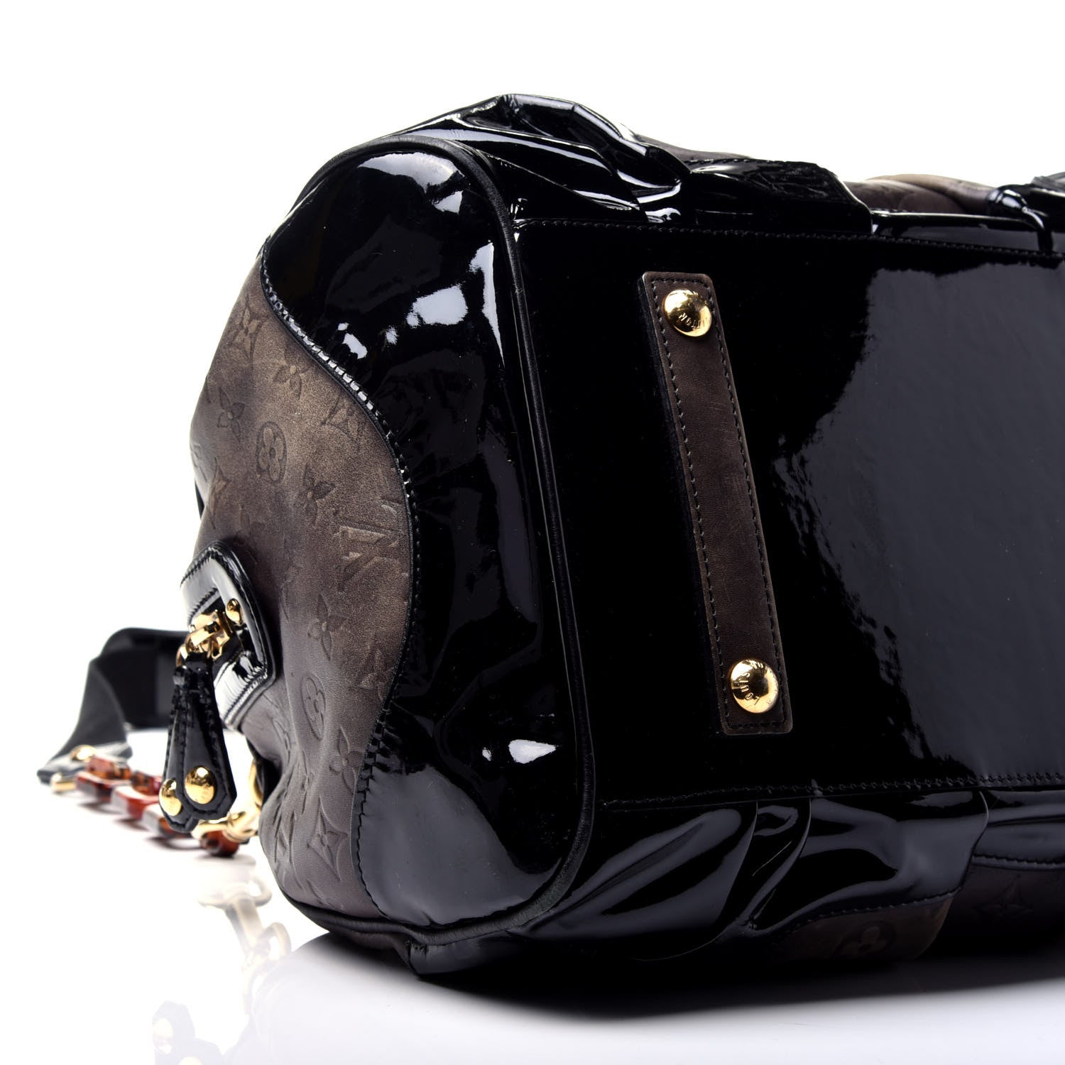 Louis Vuitton Cuir Patent Embossed Monogram Stephen Bag Alizee Grey 8 of 9