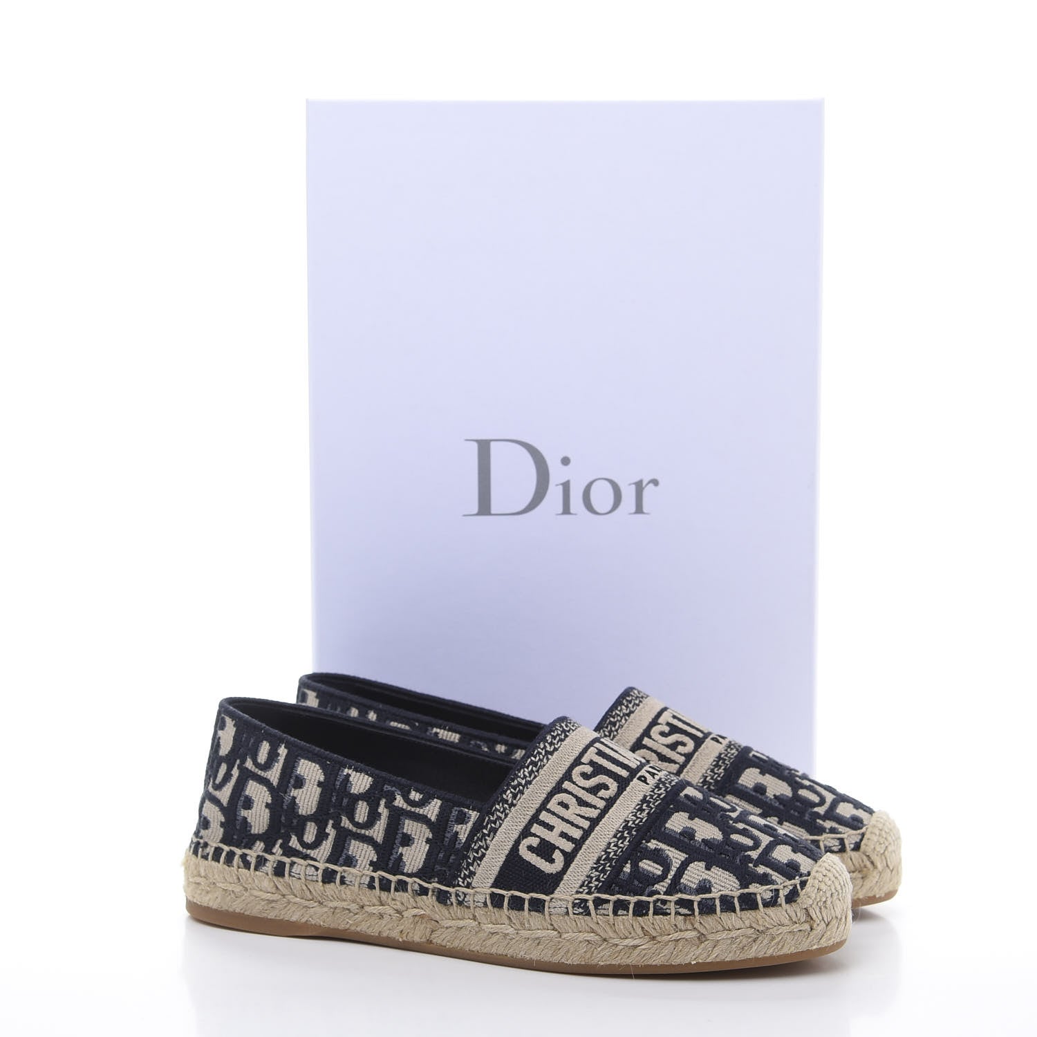 Christian Dior Oblique Embroidered Granville 15mm Espadrilles 36.5 Deep Blue 9 of 9
