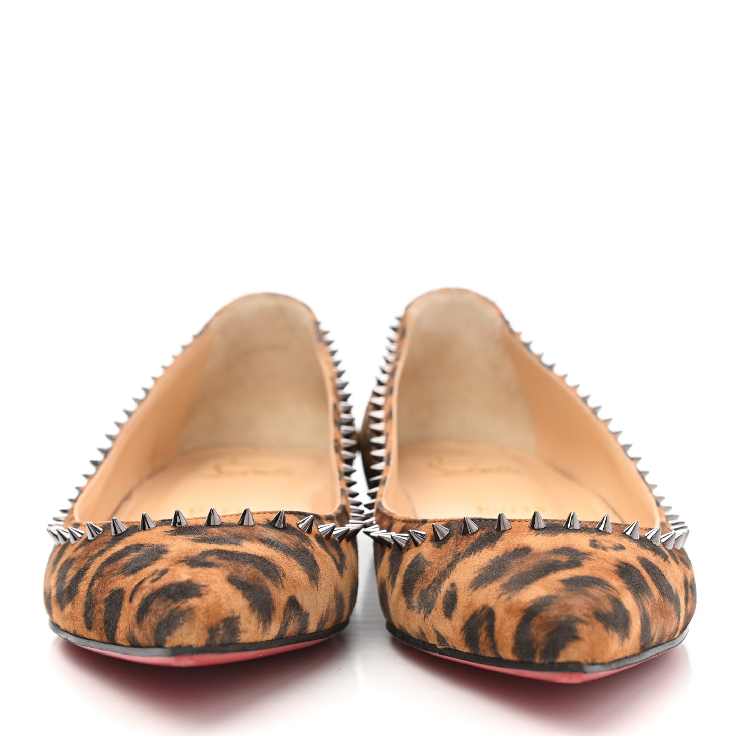 Veau Velours Studded Anjalina Flats 37.5 Leo Gun Metal