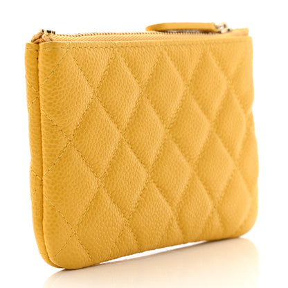 Chanel Caviar Quilted Small Cosmetic Case Yellow 3 of 7