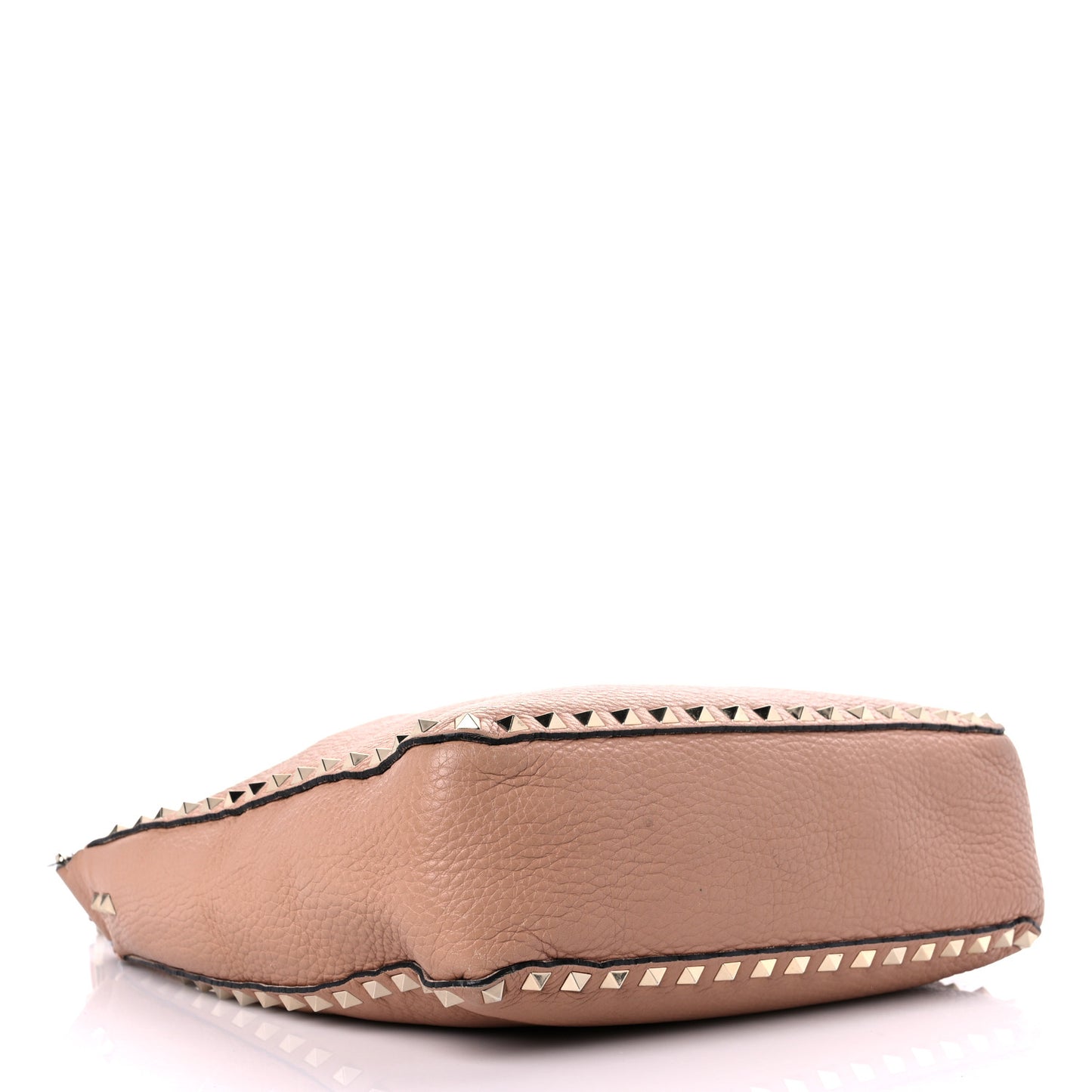 Pebbled Calfskin Small Rockstud Flip-Lock Messenger Bag Soft Noisette