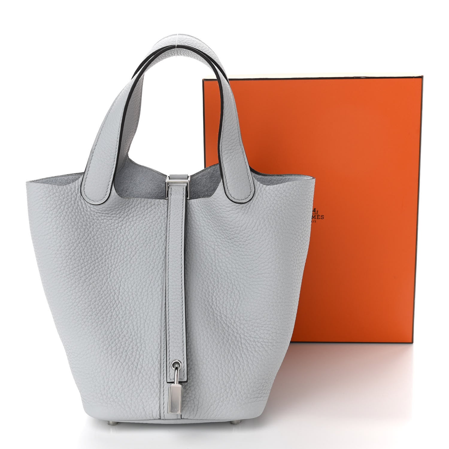 Hermes Taurillon Clemence Picotin Lock 18 PM Bleu Pale 11 of 11