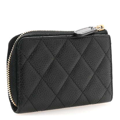 Chanel Caviar Quilted Zipped Key Holder Case Black 3 of 7
