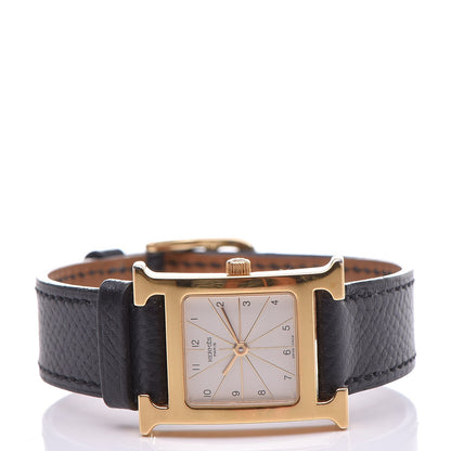 Hermes Stainless Steel Courchevel 21mm Heure H Hour Quartz Watch Noir 3 of 7
