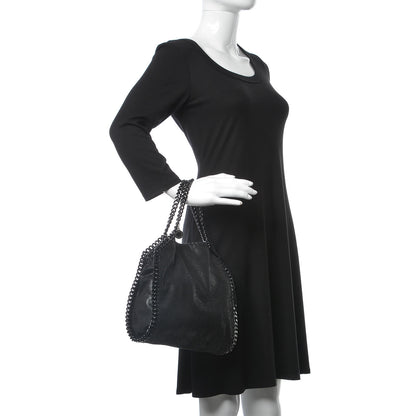 Stella McCartney Shaggy Deer Mini Falabella Fold Over Tote Black 2 of 7