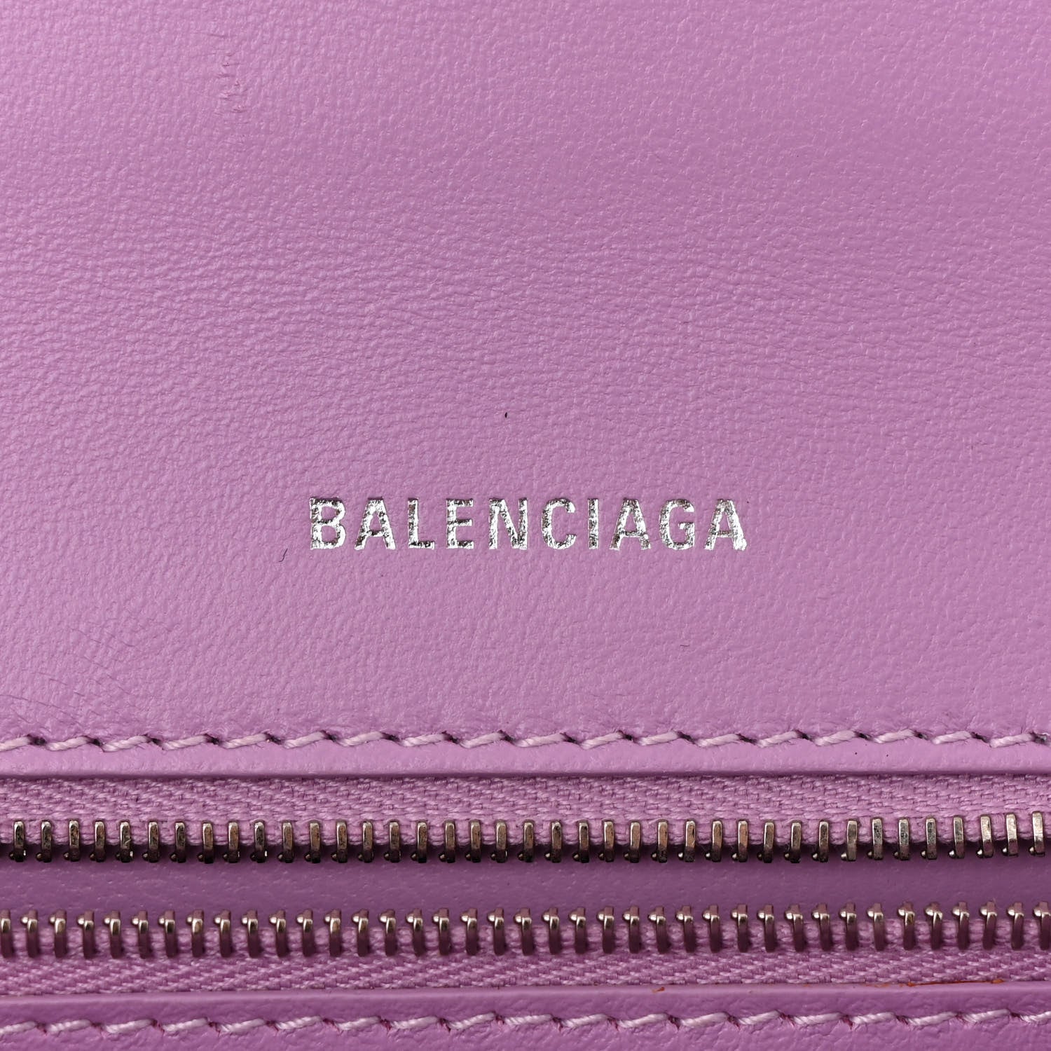 Balenciaga Shiny Box Calfskin Tonal B Hourglass Stretch Top Handle Bag Lilac 6 of 11