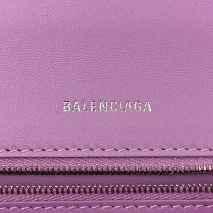 Balenciaga Shiny Box Calfskin Tonal B Hourglass Stretch Top Handle Bag Lilac 6 of 11