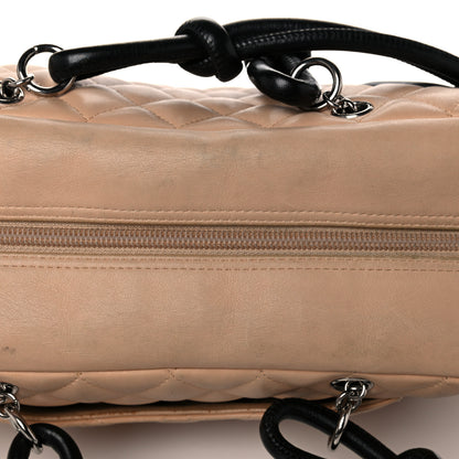 Chanel Calfskin Quilted Large Cambon Bowler Beige Black 18 of 19