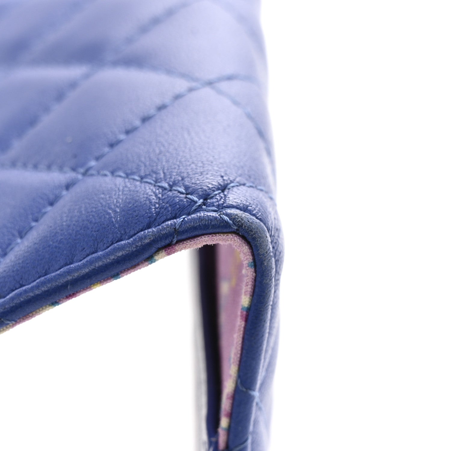 Chanel Lambskin Quilted Passport Holder Blue 9 of 10
