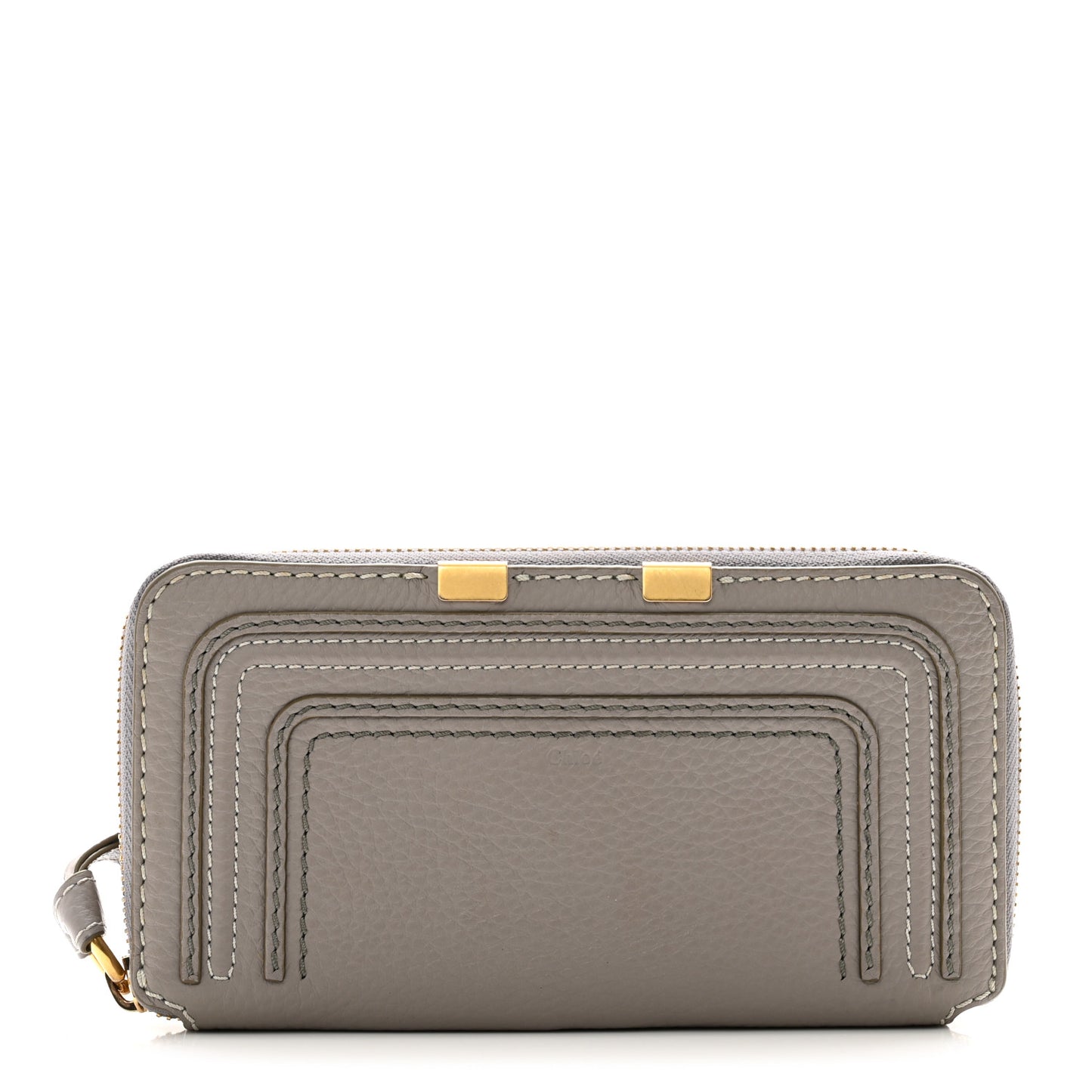 Calfskin Marcie Long Zip Around Wallet Cashmere Grey