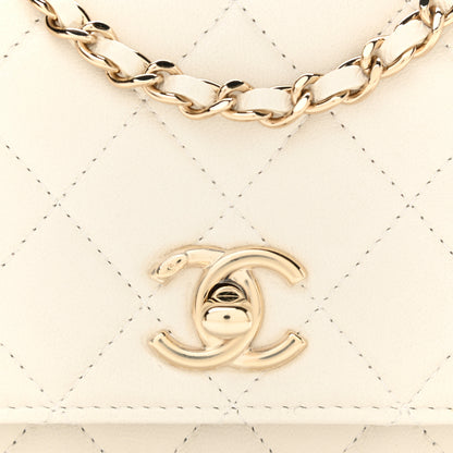 Chanel Lambskin Quilted Mini Trendy CC Wallet On Chain WOC White 10 of 10