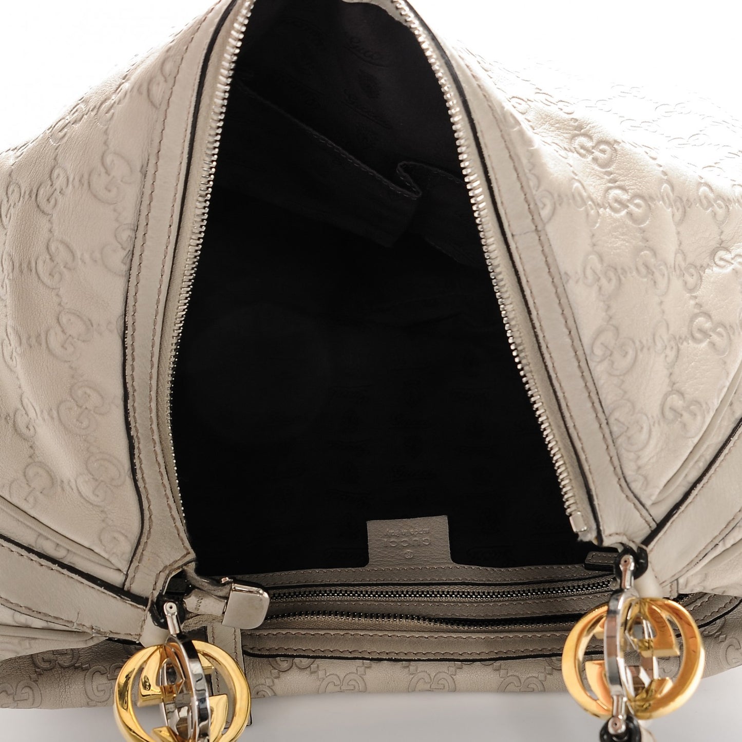Guccissima Large GG Twins Hobo Off White