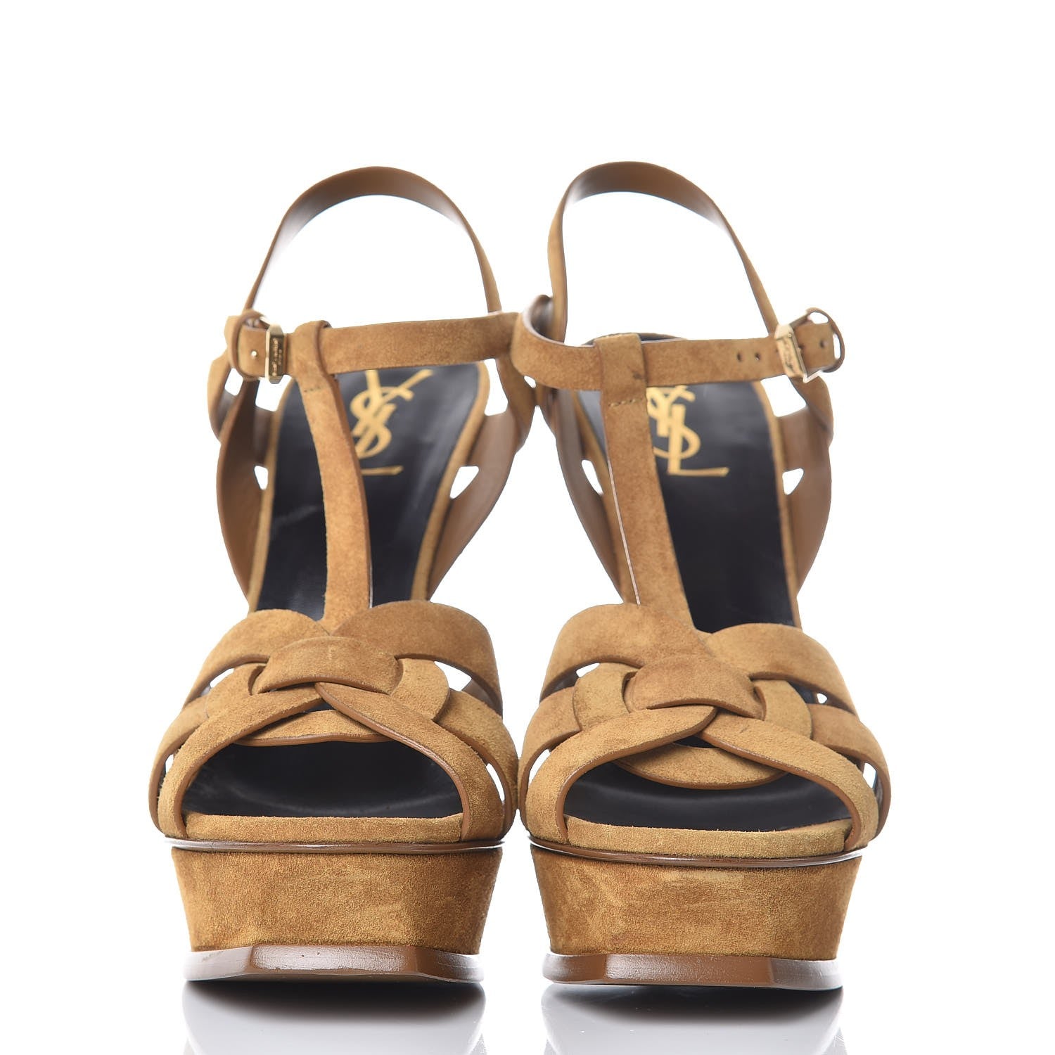 Saint Laurent Suede Tribute 105 Platform Sandals 39.5 Tan 2 of 12