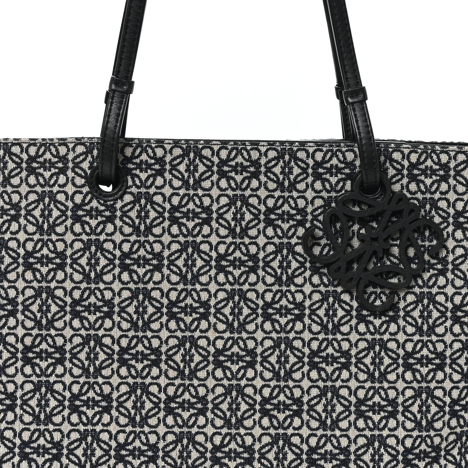 Loewe Jacquard Anagram Calfskin East West Tote Beige Black 8 of 11