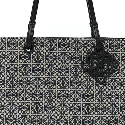 Loewe Jacquard Anagram Calfskin East West Tote Beige Black 8 of 11