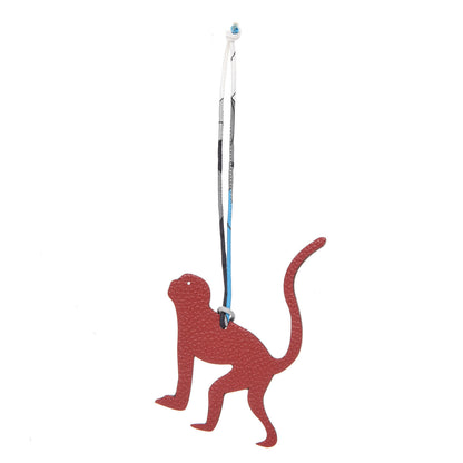 Hermes Togo Epsom Petit H Monkey Bag Charm Rouge Casaque Black 1 of 3