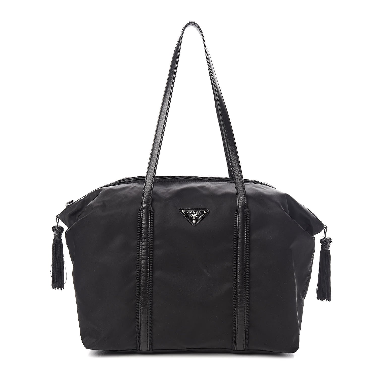 Prada Tessuto Nylon Tassel Duffel Bag Black 1 of 12