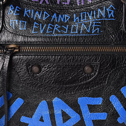 Balenciaga Agneau Arena Graffiti All Over Classic Hardware City Black Bleu Violet 10 of 10