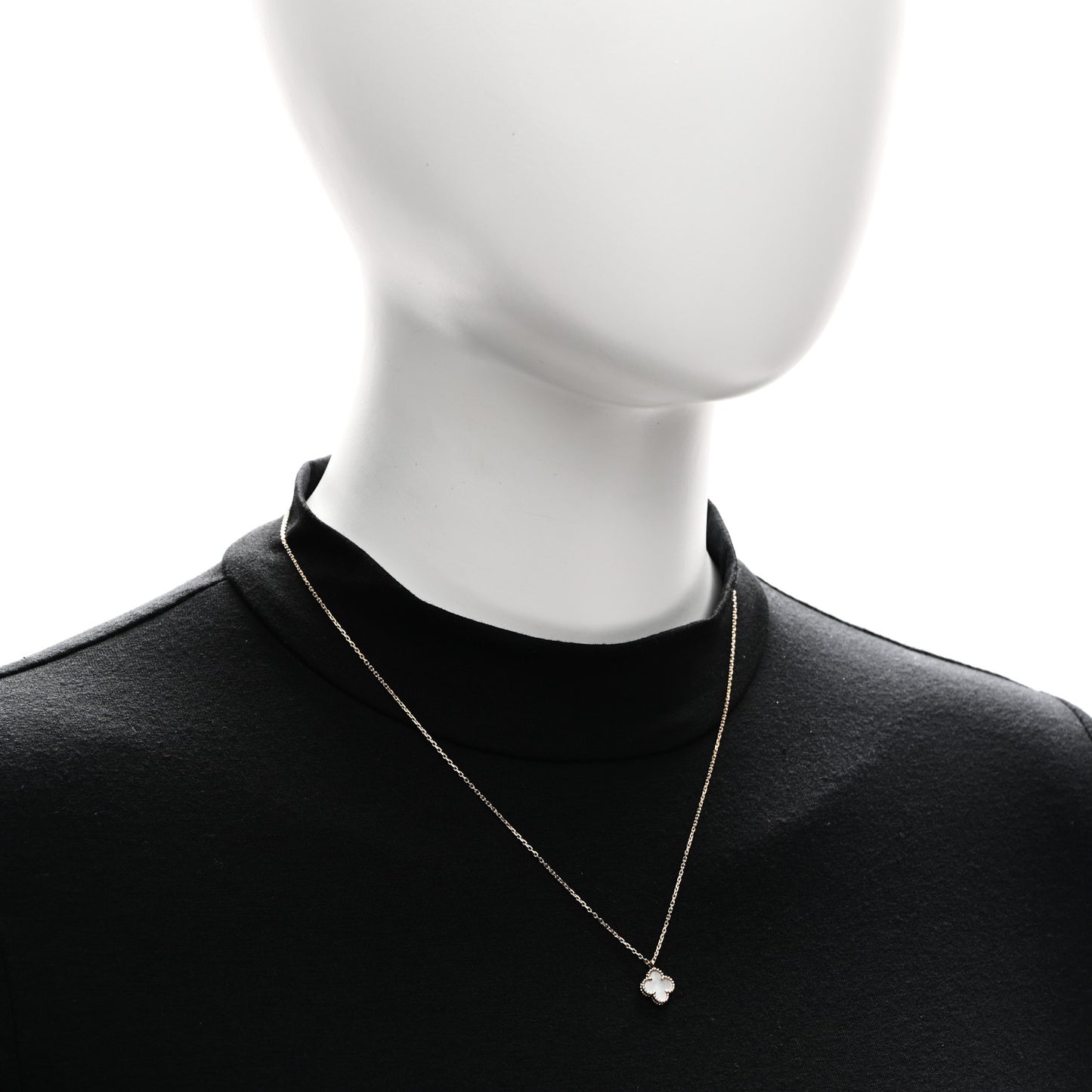 18K Yellow Gold Mother of Pearl Sweet Alhambra Pendant Necklace