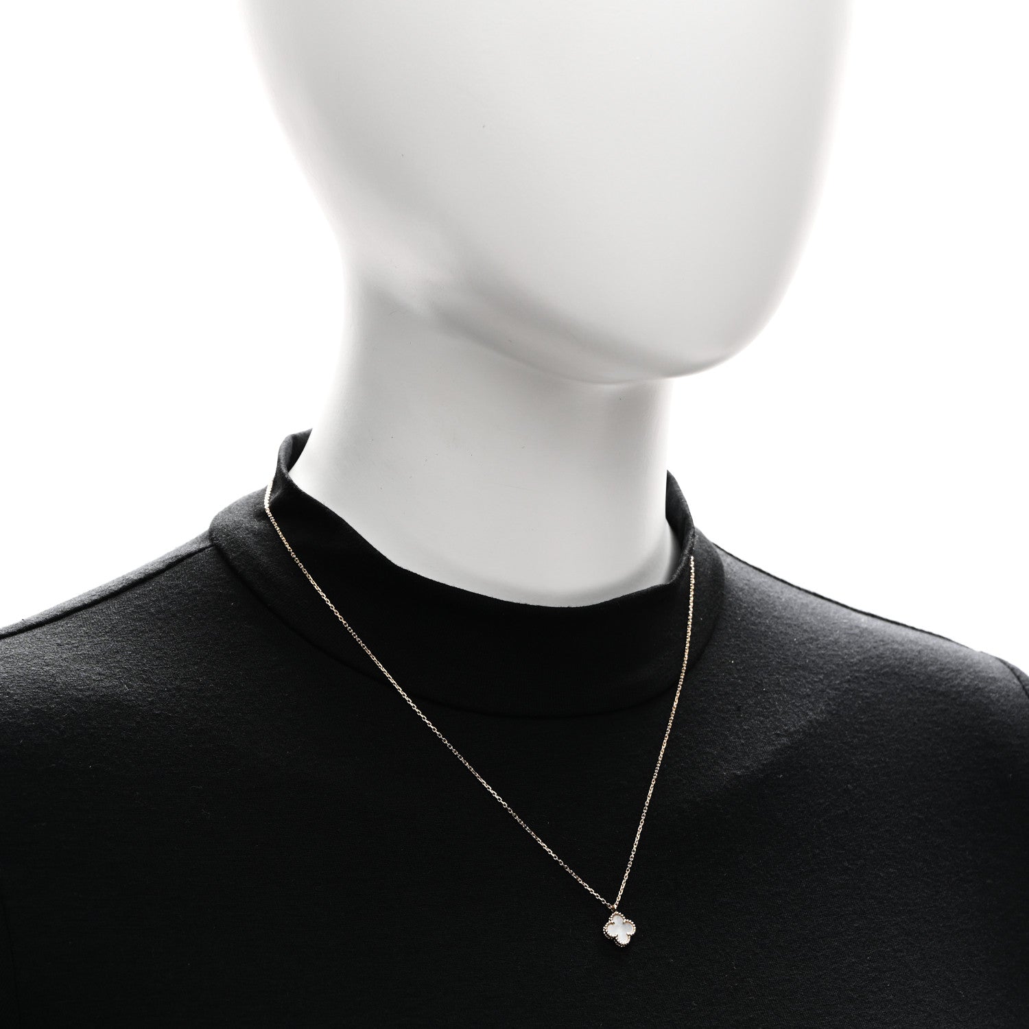 Van Cleef & Arpels 18K Yellow Gold Mother of Pearl Sweet Alhambra Pendant Necklace 2 of 4