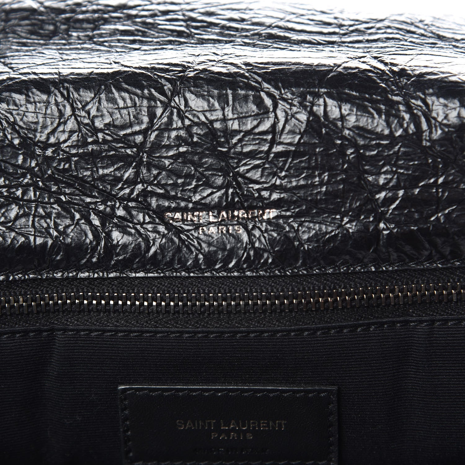 Saint Laurent Crinkled Calfskin Matelasse Monogram Medium Niki Chain Satchel Black 6 of 11
