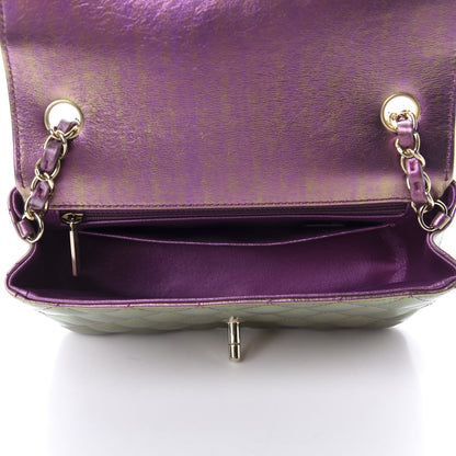Chanel Iridescent Lambskin Quilted Mini Rectangular Flap Purple 5 of 10